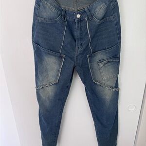 Women’s Blue Jeans with Distressed Details
